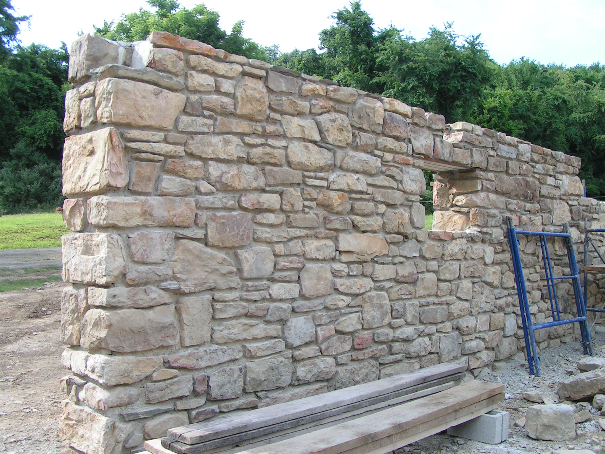 barn foundation built using original stones