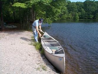 Dean launching a new aluminum canoe, available to rent